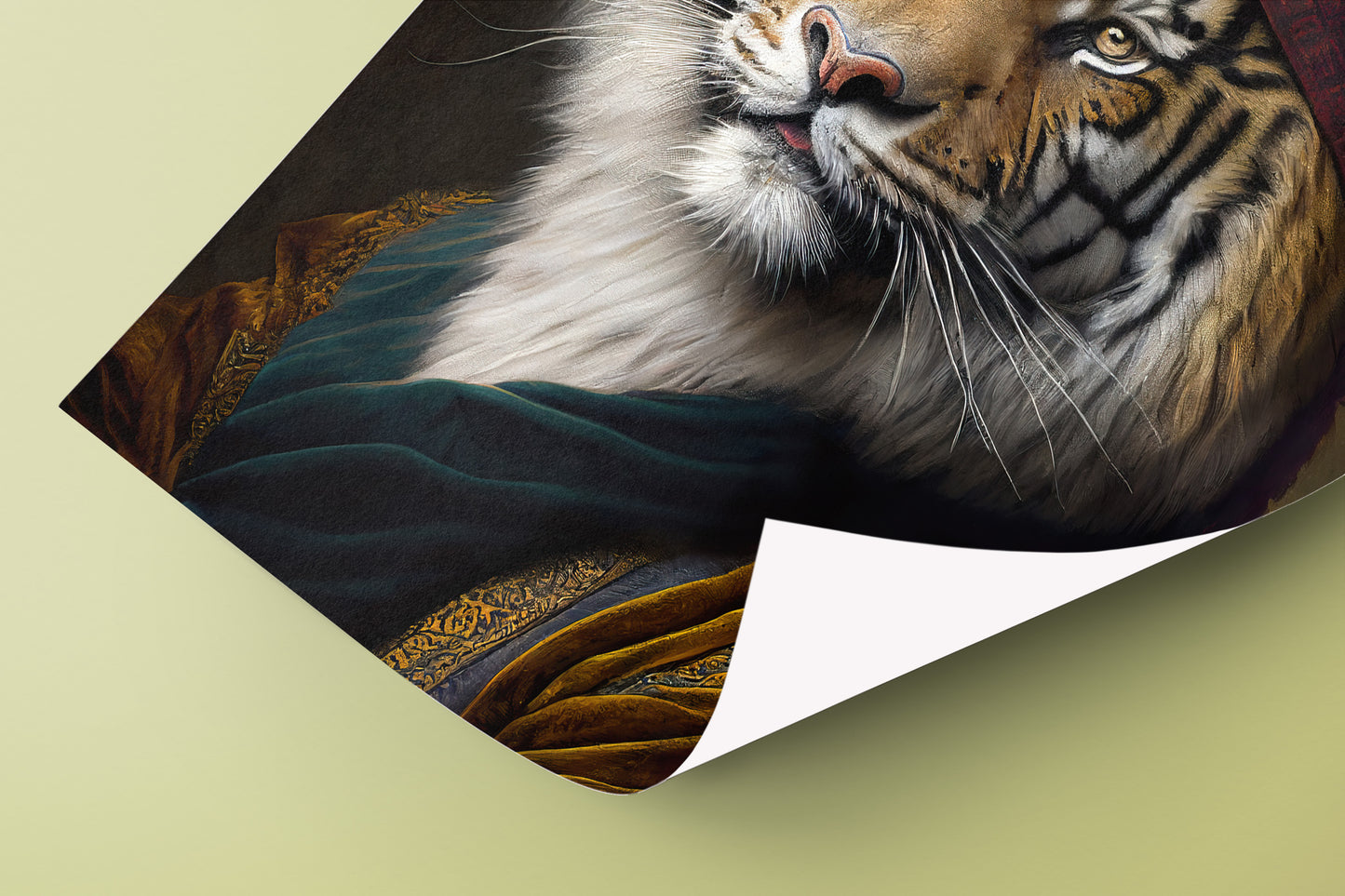 Poster de tigre noble style baroque - Décoration murale d'animaux, affiche féline à encadrer pour votre intérieur