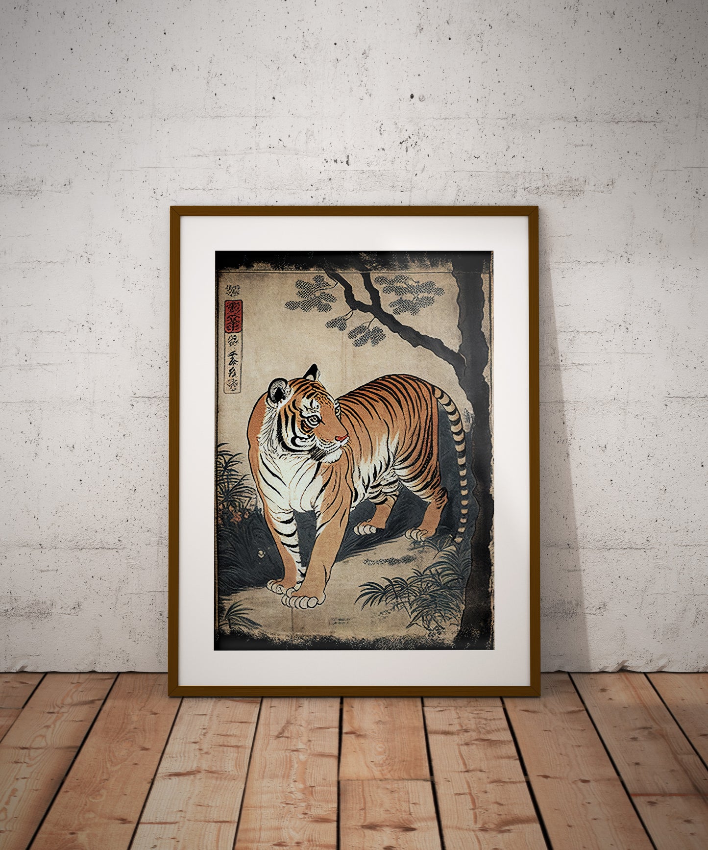 Poster Tigre Japonais, Art Mur Japonais Ukiyo-e, Illustration Tigre, Décoration Murale Japonaise, Affiche Art Tigre