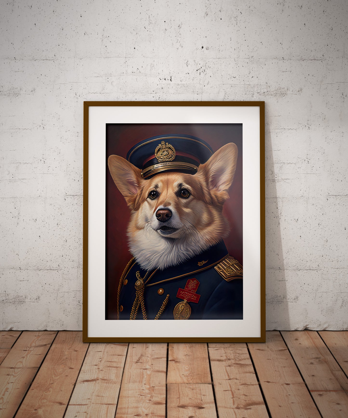 Poster Chien Corgi Héros en Uniforme Militaire - Décoration Murale Animaux - Affiche Murale Corgi