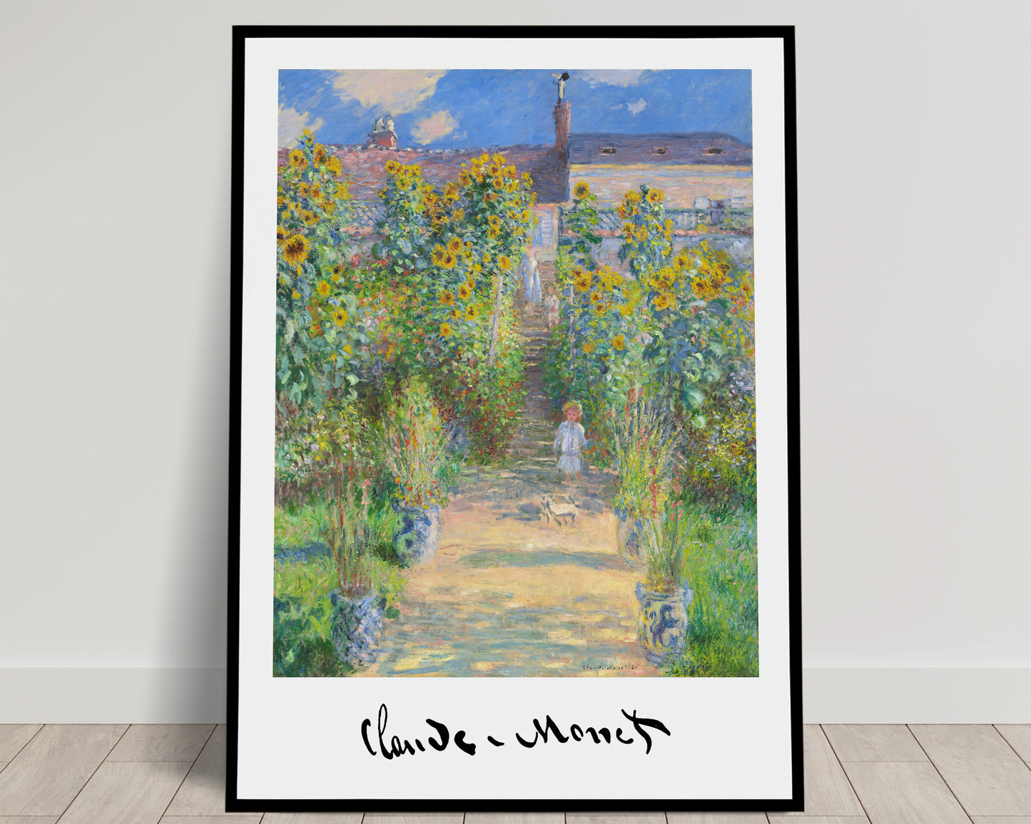 Poster Claude Monet: Le Jardin de l'Artiste à Vétheuil, 1881 - Affiche Décoration Murale, Impressionnisme, Reproduction Chef-d'œuvre