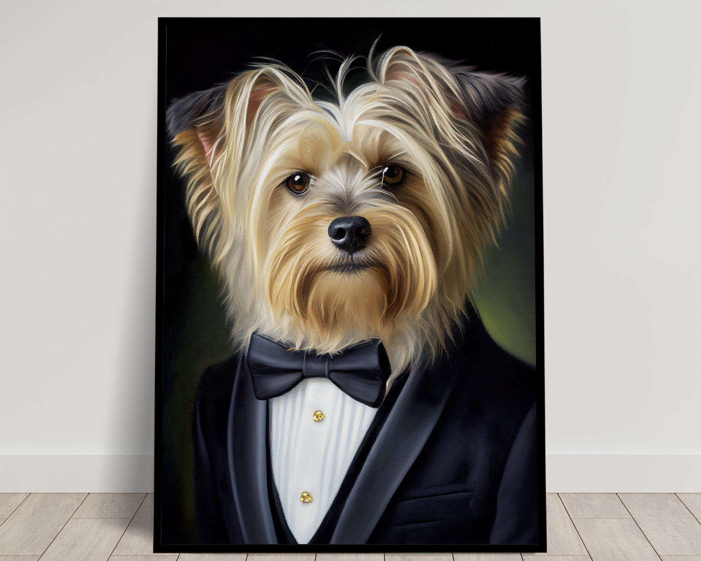 Poster Yorkshire en smoking - Affiche Décoration murale Animaux - Portrait chien élégant pour intérieur