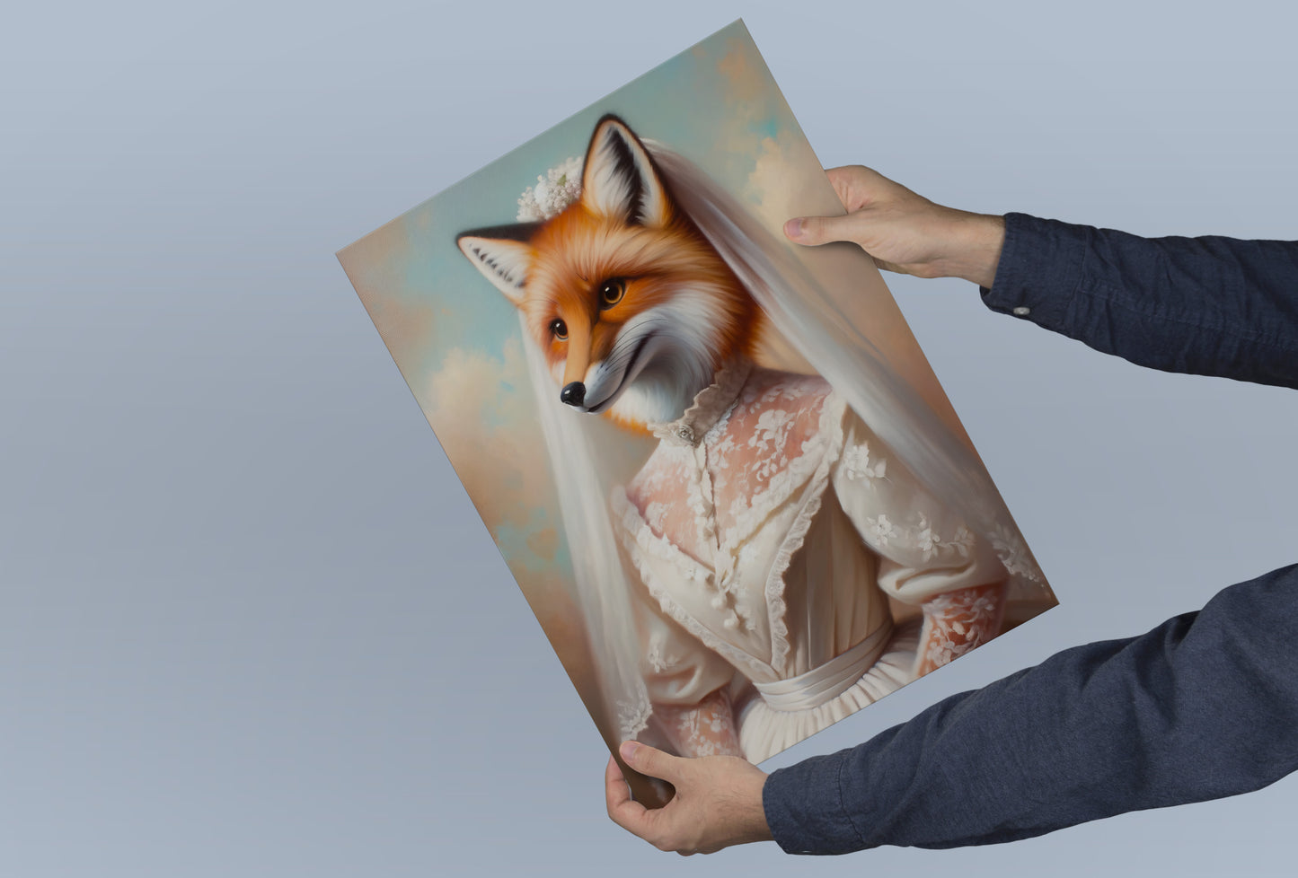 Vixen Bride Poster - Funny Animal Wall Art Decor - Unique Fox Wedding Dress Print - Perfect Gift