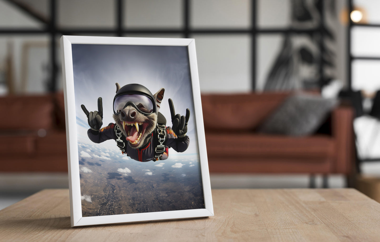 Skydiving Bat Poster - Epic Wall Art Animal Print | Extreme Sport Decor | Unique Animal Lover Gift