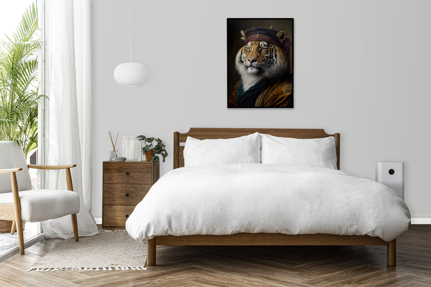 Poster de tigre noble style baroque - Décoration murale d'animaux, affiche féline à encadrer pour votre intérieur