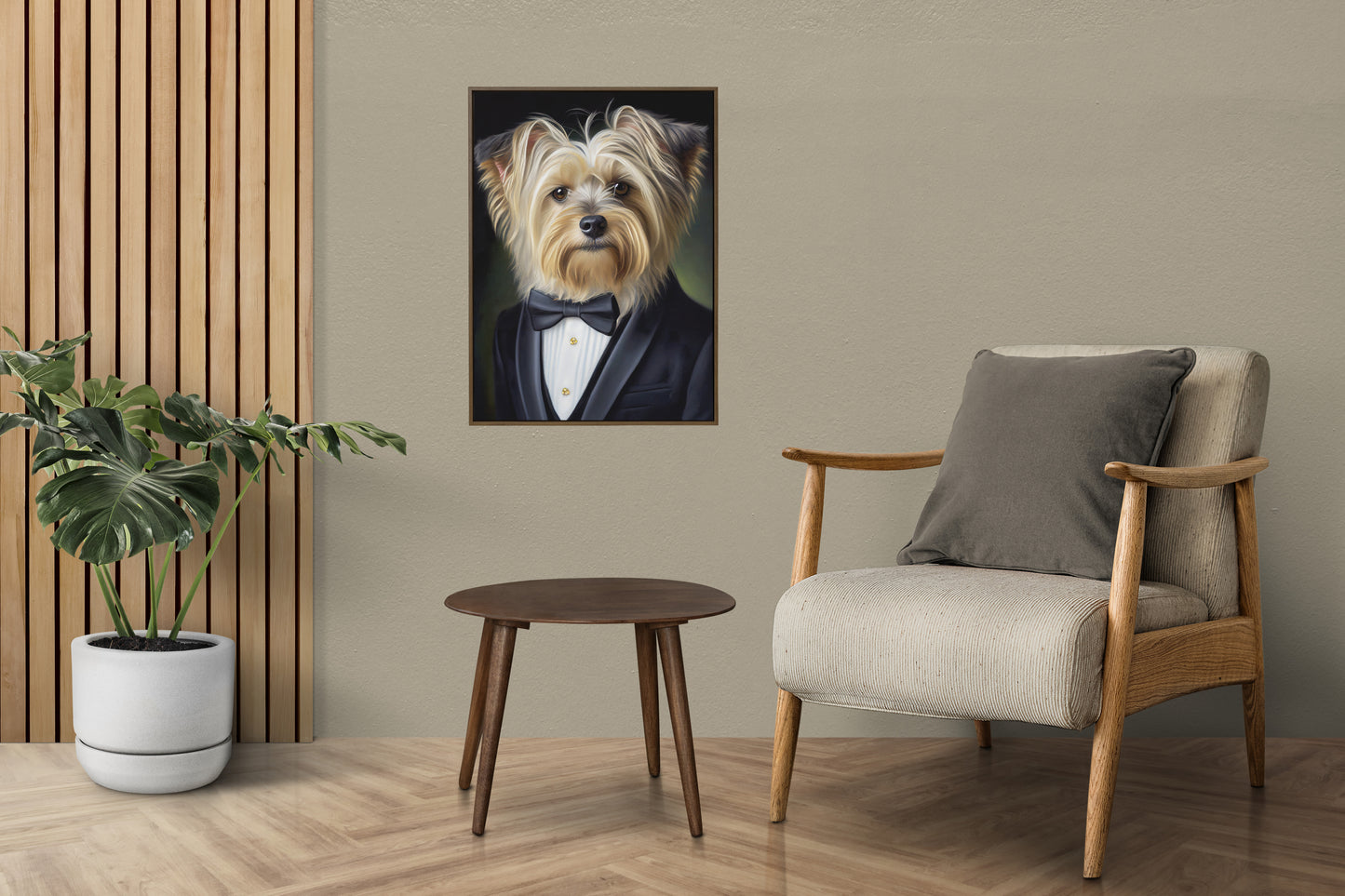 Poster Yorkshire en smoking - Affiche Décoration murale Animaux - Portrait chien élégant pour intérieur