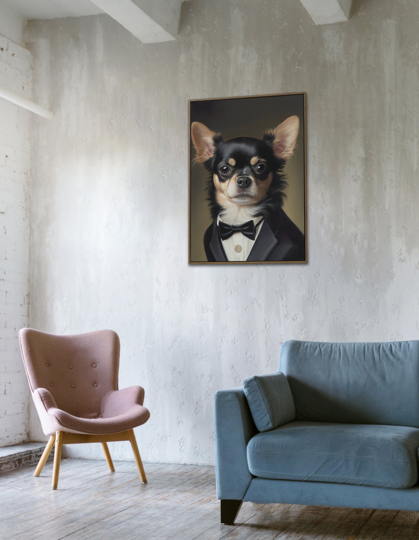 "Poster Chihuahua en Smoking, Affiche Murale Animaux, Décoration à encadrer - Art Murale"