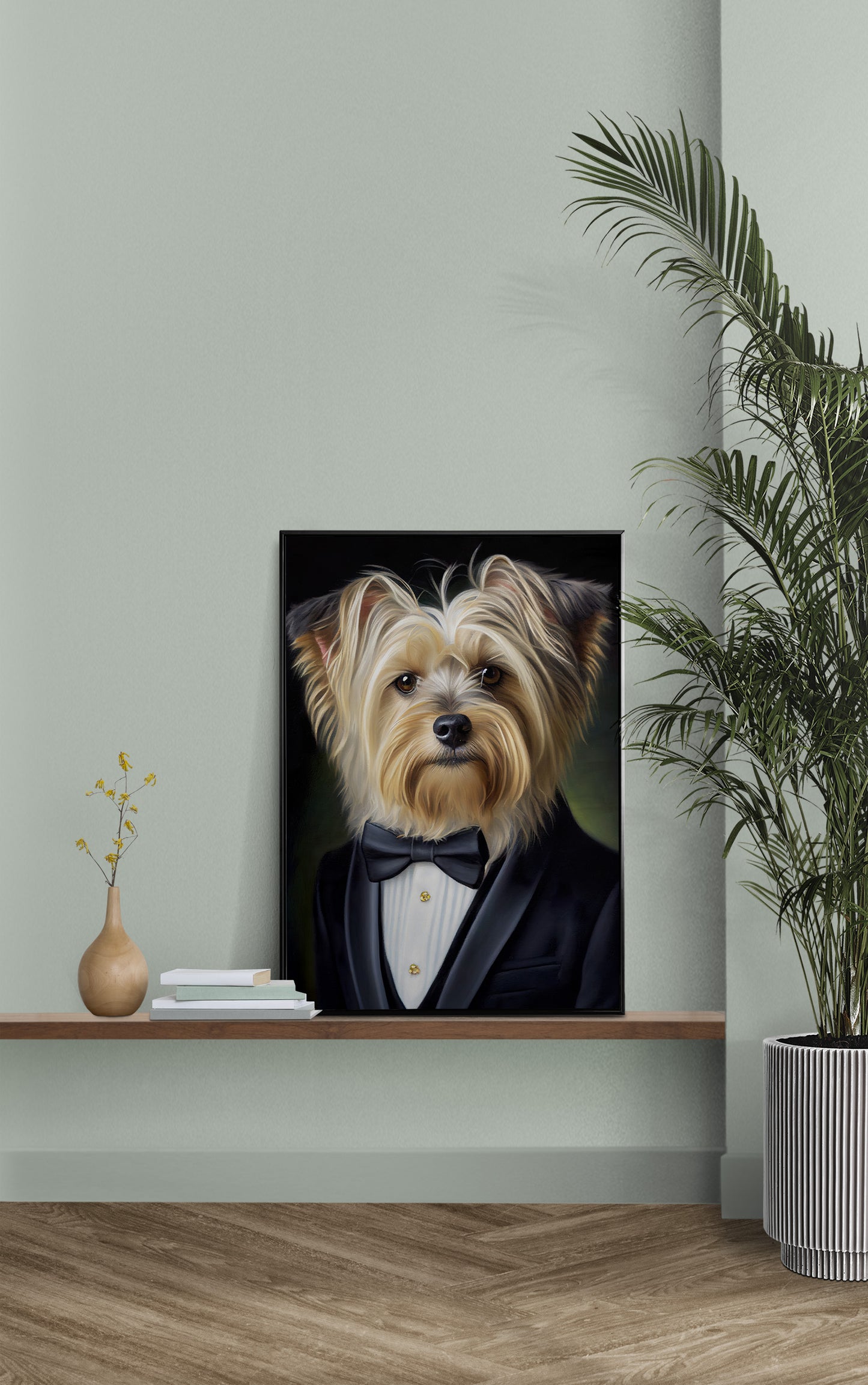 Poster Yorkshire en smoking - Affiche Décoration murale Animaux - Portrait chien élégant pour intérieur