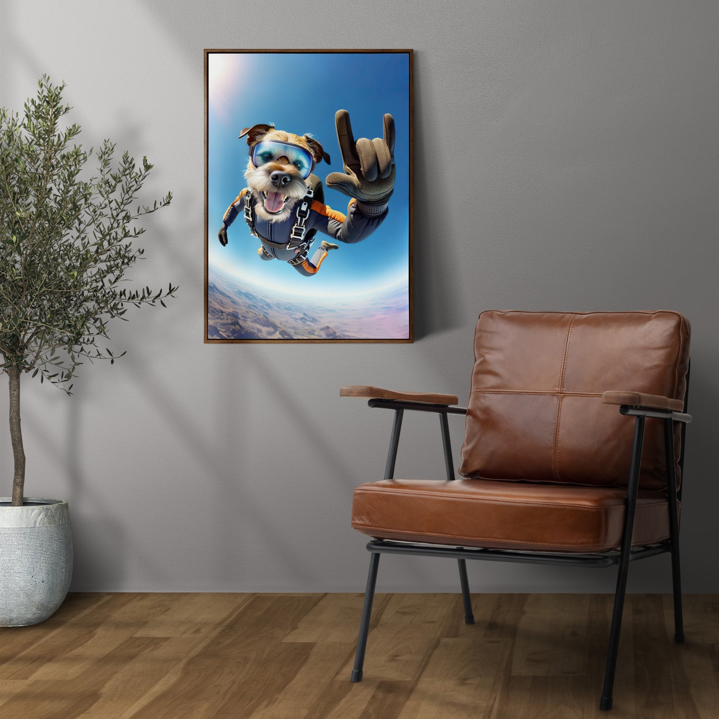 Skydiving Border Terrier Poster | Unique Animal Print Wall Art | Extreme Sport Dog Decor | Perfect Gift for Dog Lovers