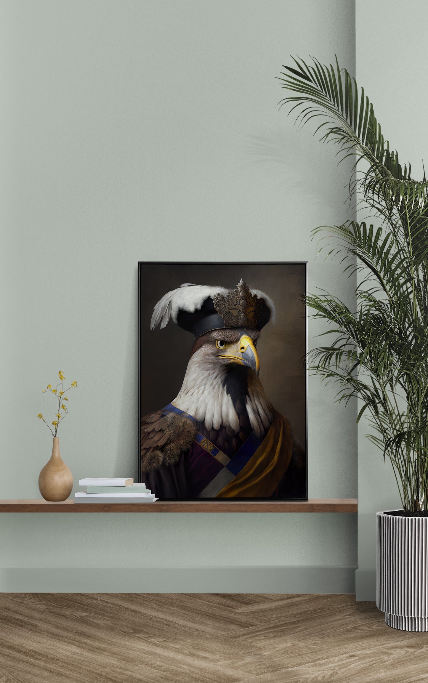 Baroque Noble Eagle Portrait Poster, Animal Wall Art, Bird Decor, Frameable Poster for Home