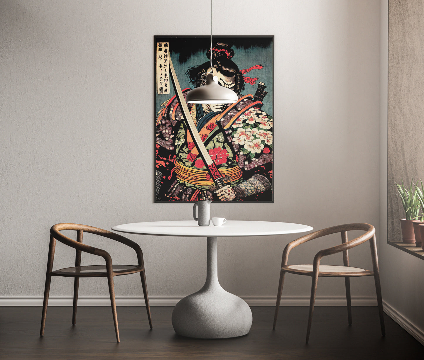 Poster Samouraï, Art Japonais Ukiyo-e, Affiche Décorative Murale à Encadrer