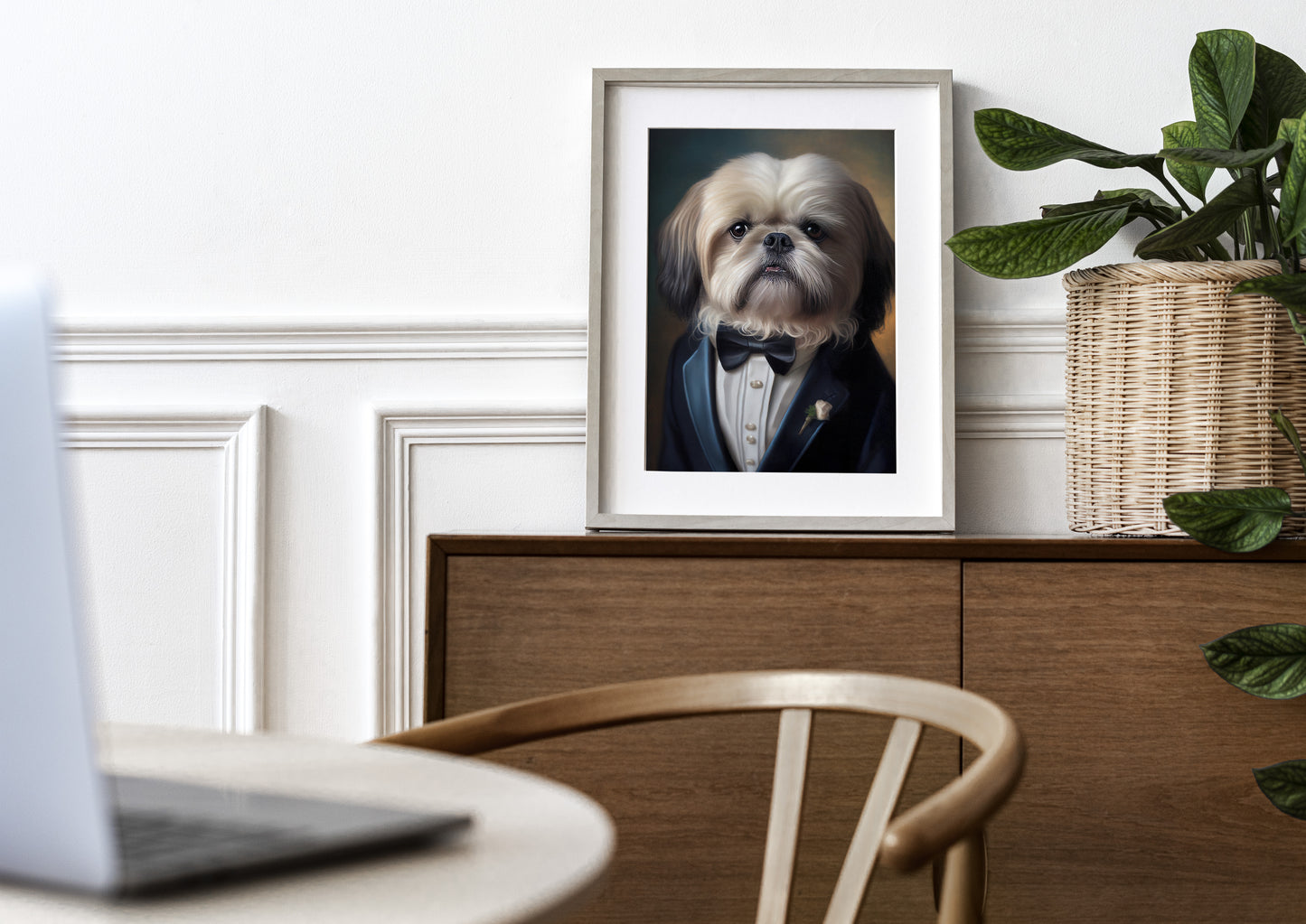 Shih-tzu Tuxedo Poster - Elegant Animal Wall Art Decoration | Portrait Wall Decor