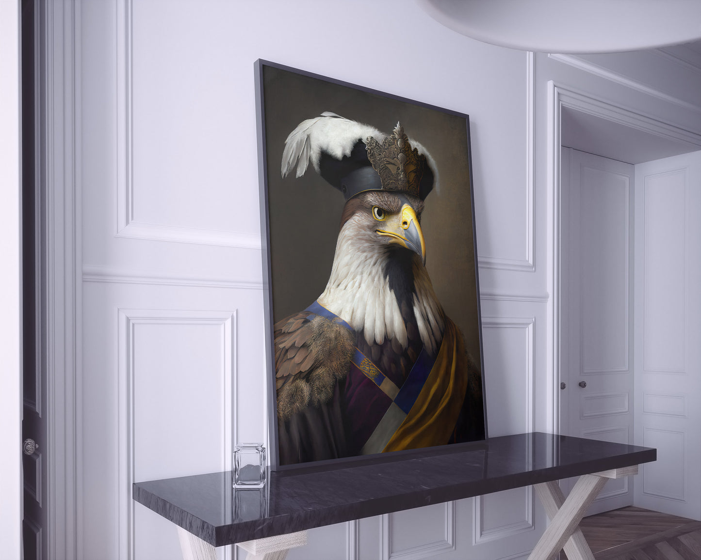 Baroque Noble Eagle Portrait Poster, Animal Wall Art, Bird Decor, Frameable Poster for Home