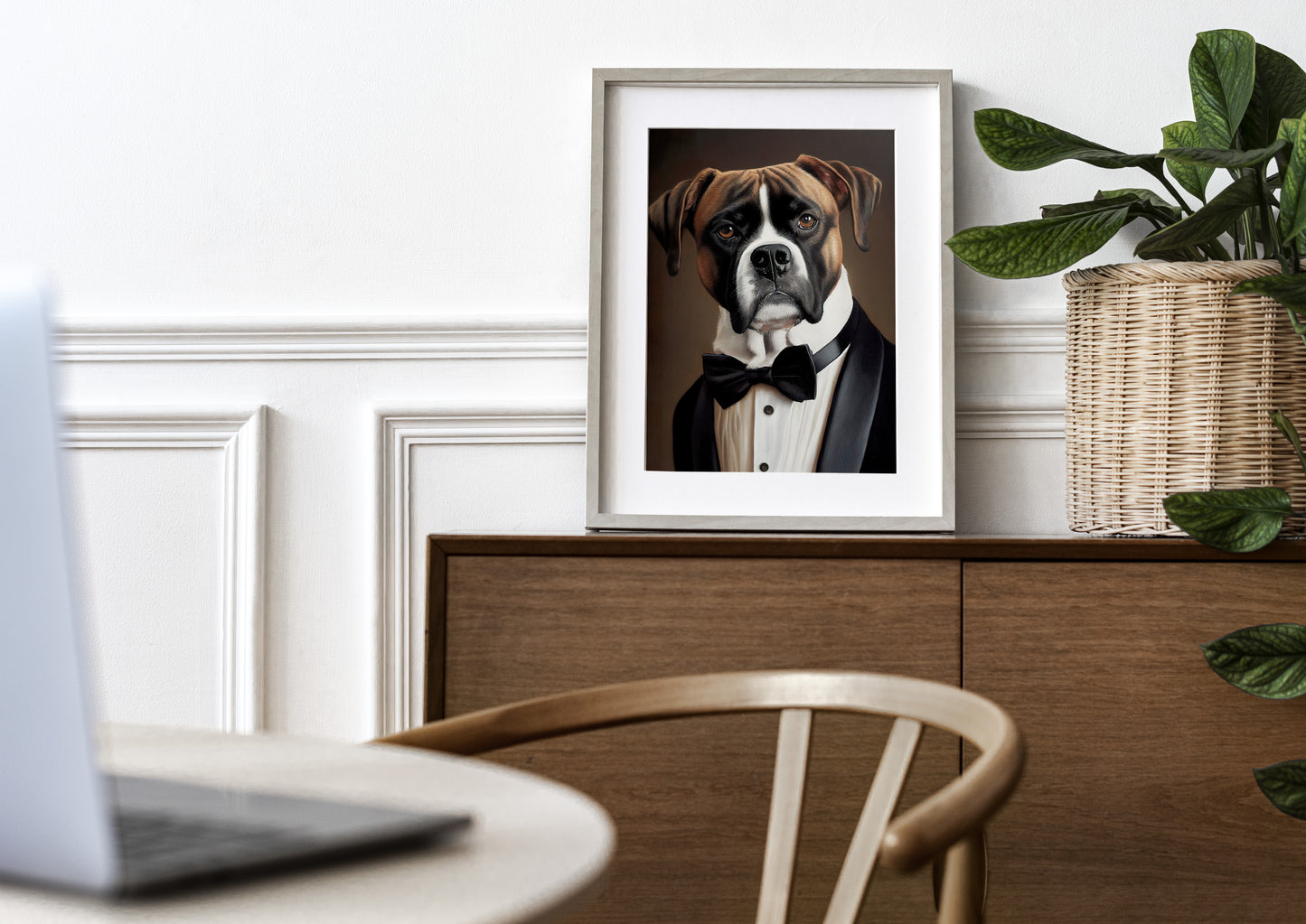 Boxer Dog Tuxedo Poster – Animal Wall Art Decor – Pet Lover's Home Decoration