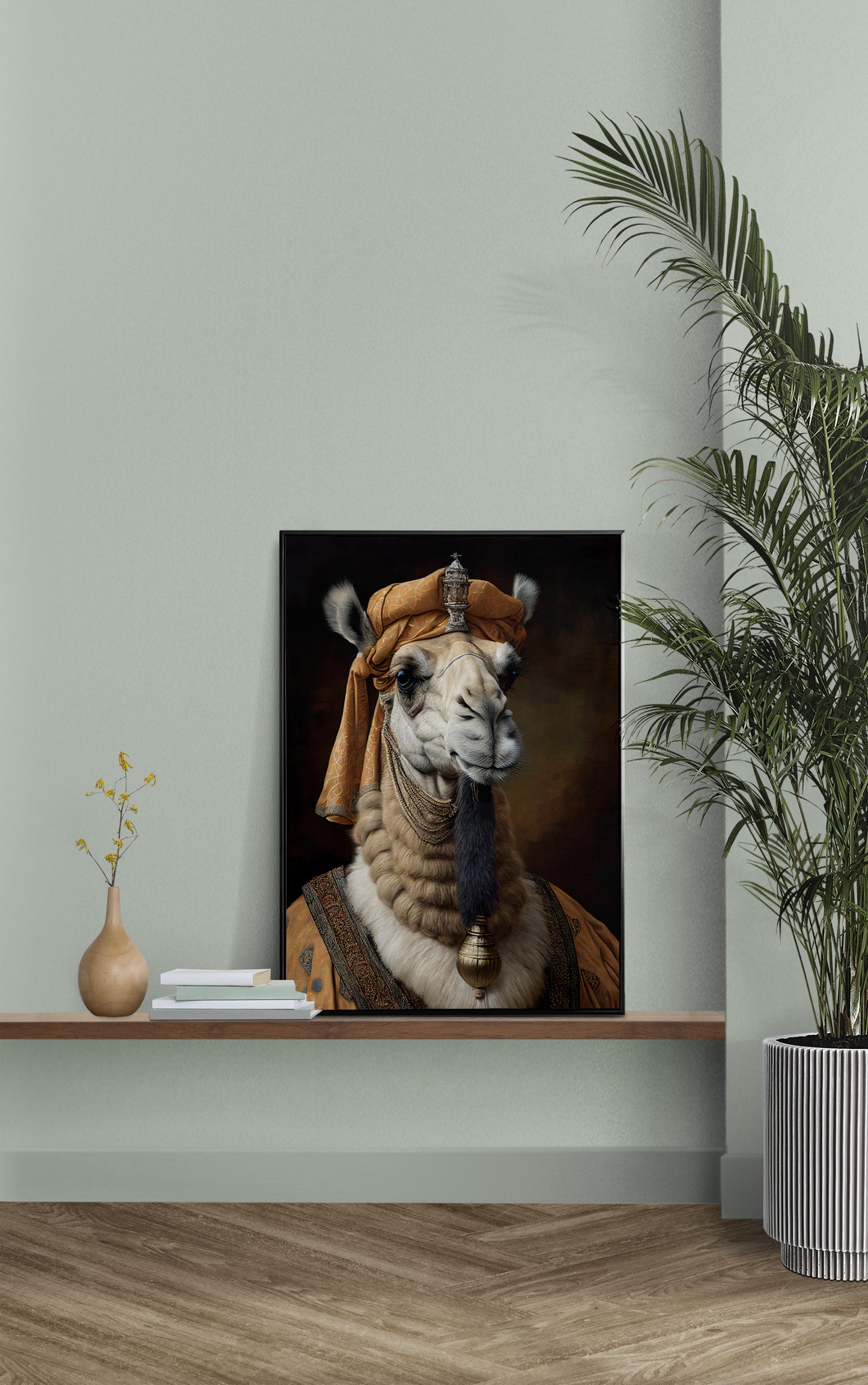 Noble Baroque Camel Poster, Animal Wall Art, Camel Portrait, Framed Wall Decor for Home