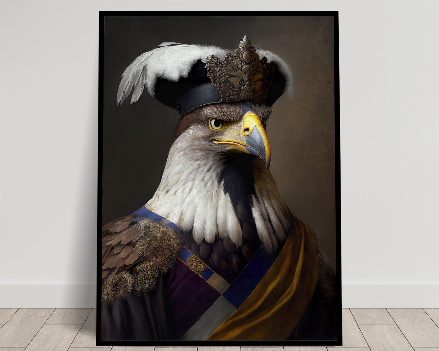 Baroque Noble Eagle Portrait Poster, Animal Wall Art, Bird Decor, Frameable Poster for Home