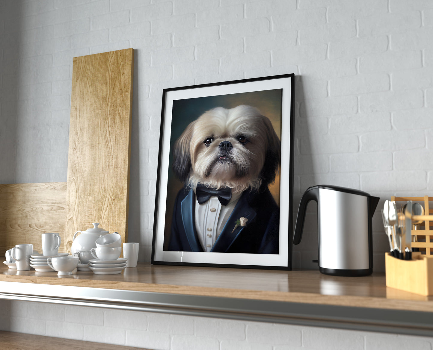 Shih-tzu Tuxedo Poster - Elegant Animal Wall Art Decoration | Portrait Wall Decor