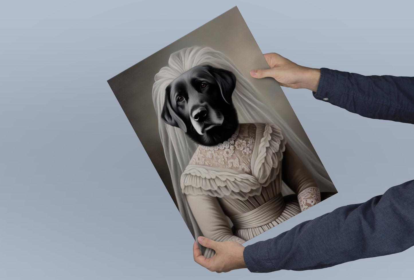 "Funny Black Labrador Bride Poster - Animal Wall Decor | Dog in Wedding Dress | Unique Gift & Home Art"