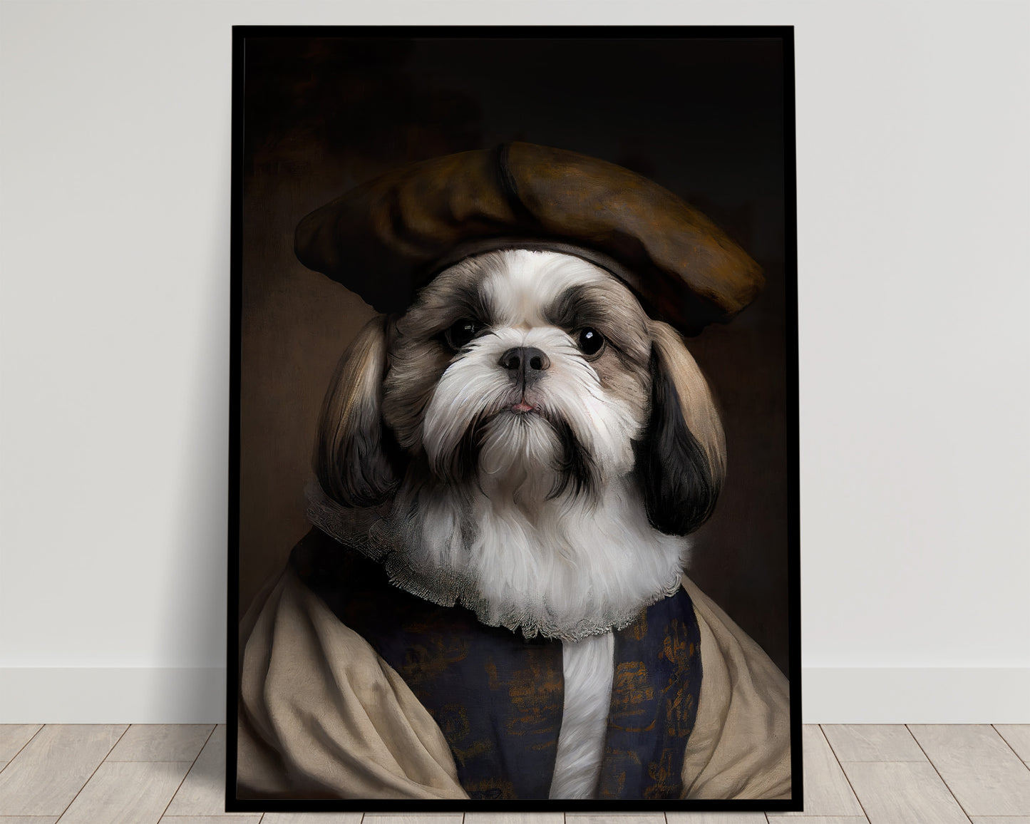 Poster Shih-Tzu noble style baroque - Affiche murale chien décorative premium à encadrer