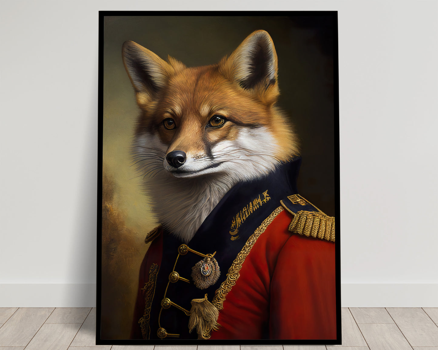 Poster Renard en Uniforme Militaire - Art mural Animaux, Décoration Murale, Impression Heroique, Art pour Intérieur