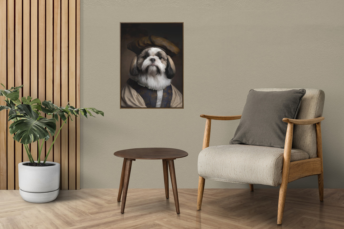 Poster Shih-Tzu noble style baroque - Affiche murale chien décorative premium à encadrer