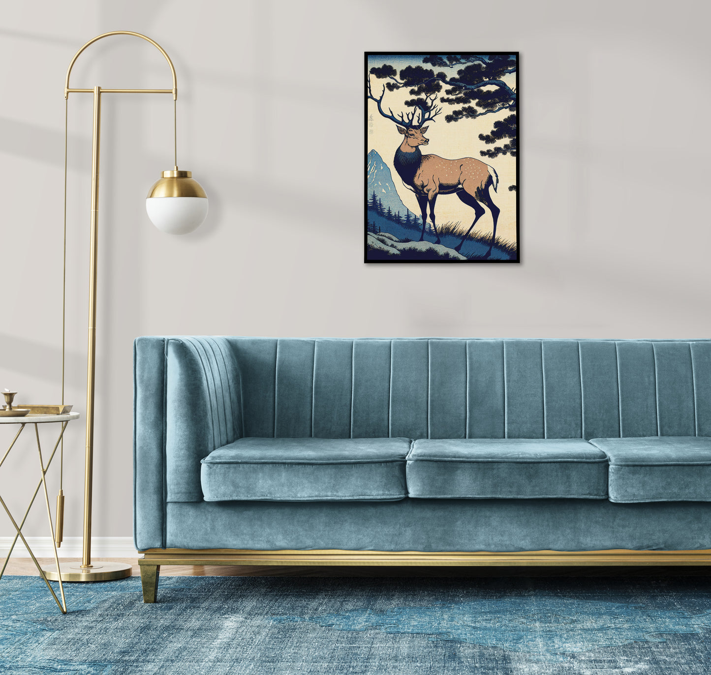 Japanese Deer Poster, Nara Landscape Wall Art, Nature-Inspired Japanese Style Wall Decoration