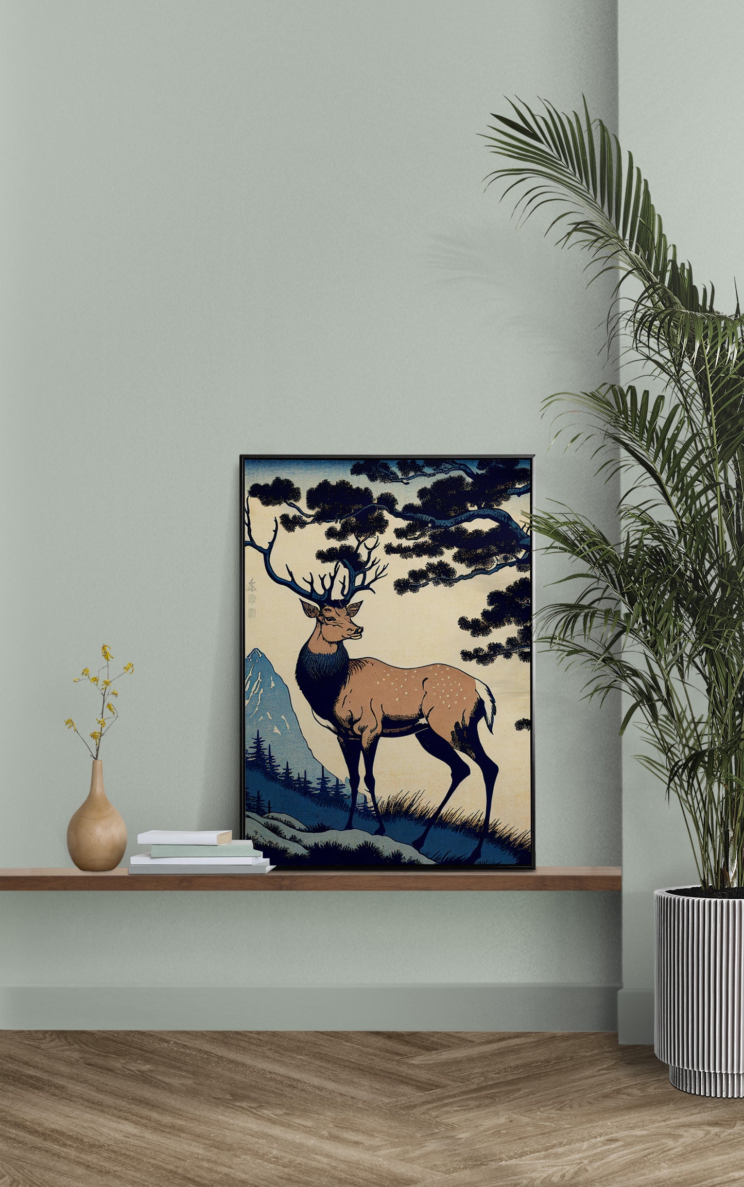 Japanese Deer Poster, Nara Landscape Wall Art, Nature-Inspired Japanese Style Wall Decoration