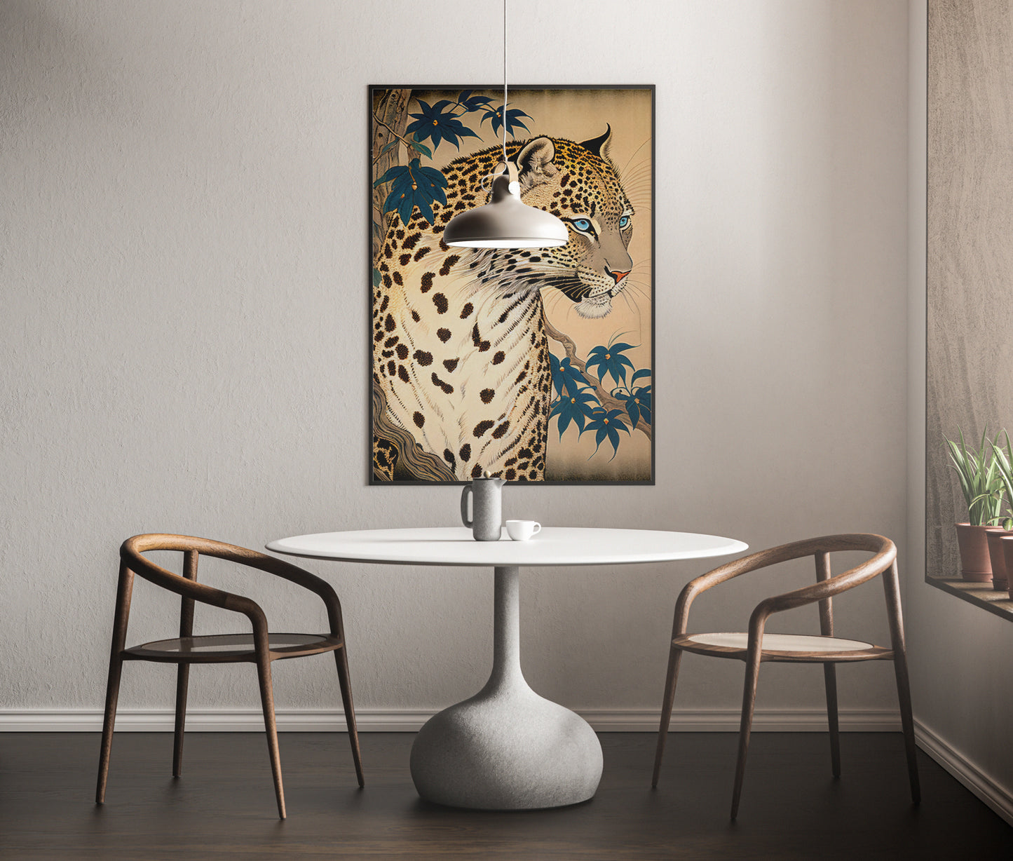 Affiche Poster Leopardo Ukiyo-e Japonais - Illustration Style Japon Art Mural Déco Murale Impression