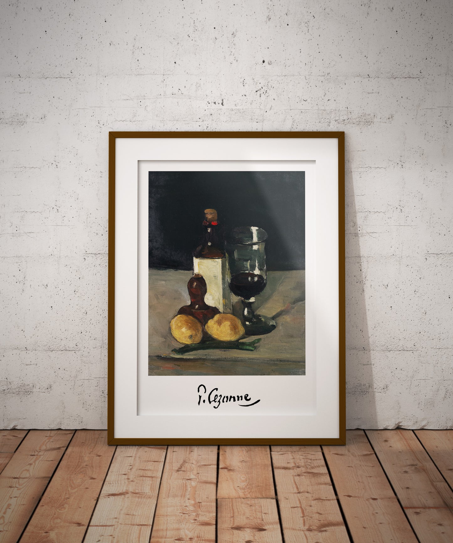 Paul Cézanne Poster - Still Life with Bottles, Glass and Lemons, Impressionist Art Print, Masterpiece Wall Decor