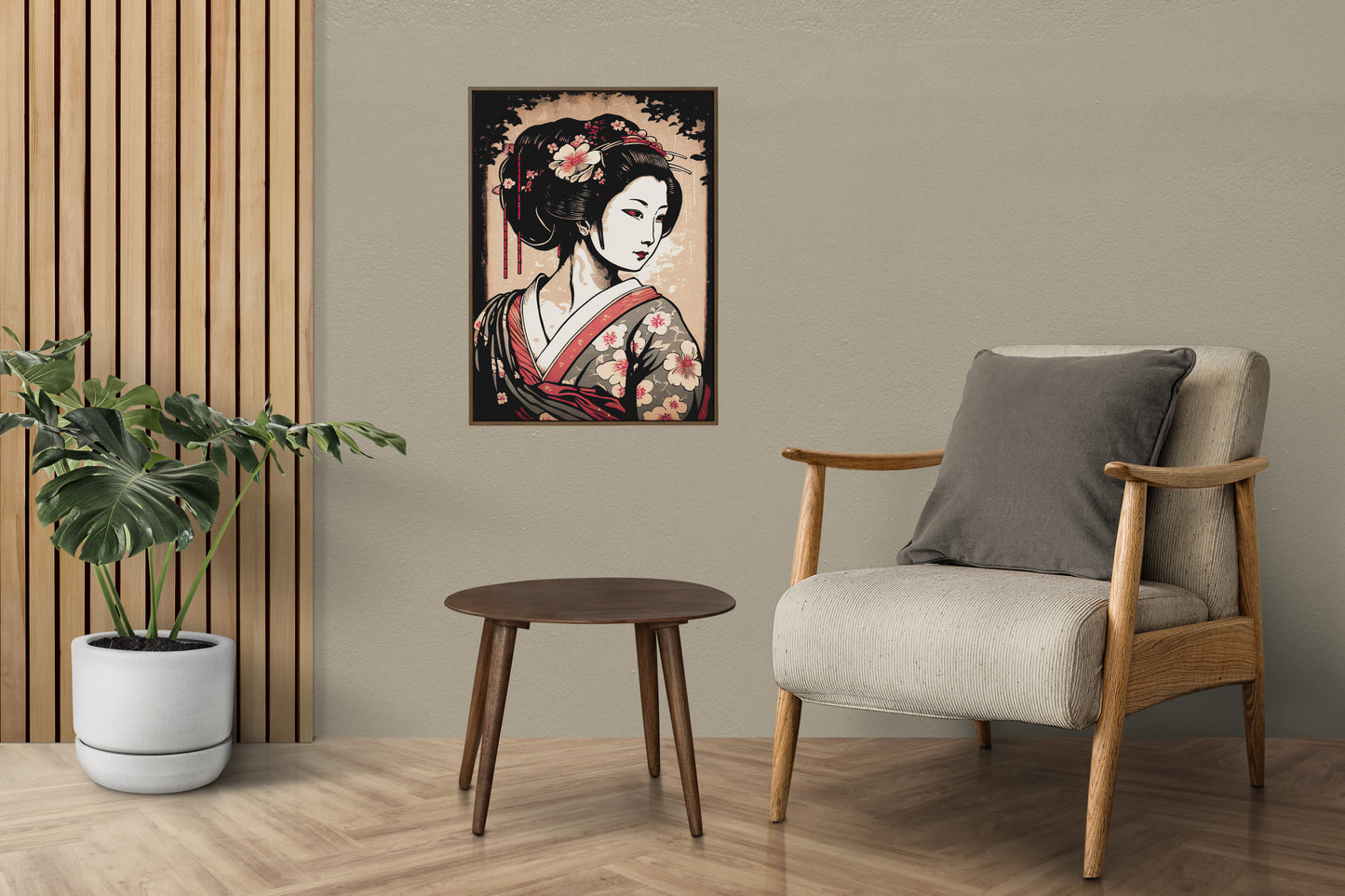 Poster Geisha, Illustration Japonaise, Décoration Murale Geiko, Affiche à Encadrer, Art Asiatique