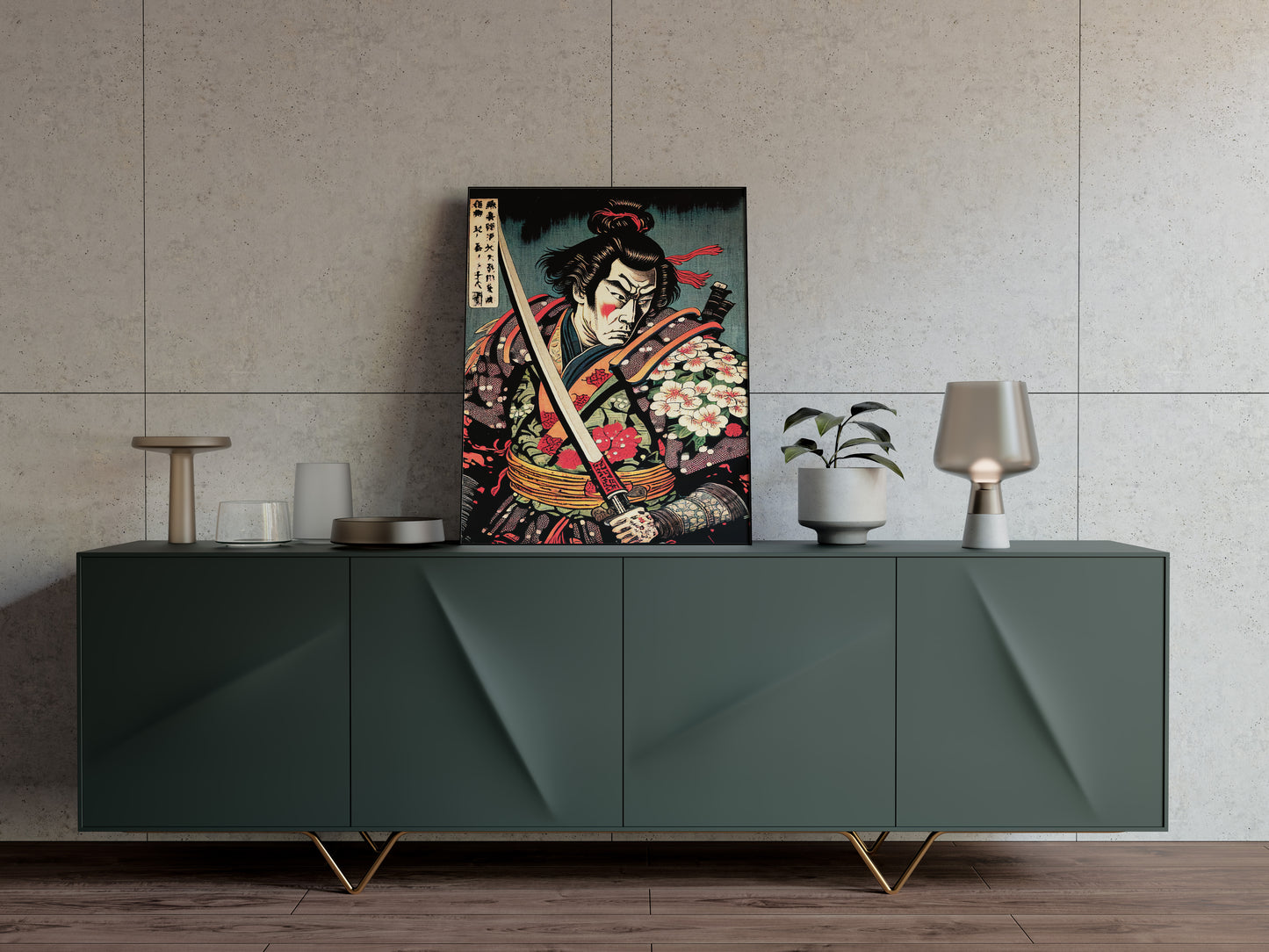 Poster Samouraï, Art Japonais Ukiyo-e, Affiche Décorative Murale à Encadrer