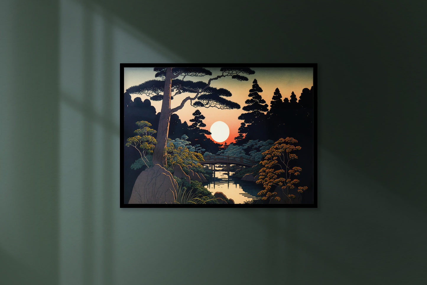 Japanese Garden Wall Poster, Rural Landscape Art Print, Japanese Style Wall Decoration