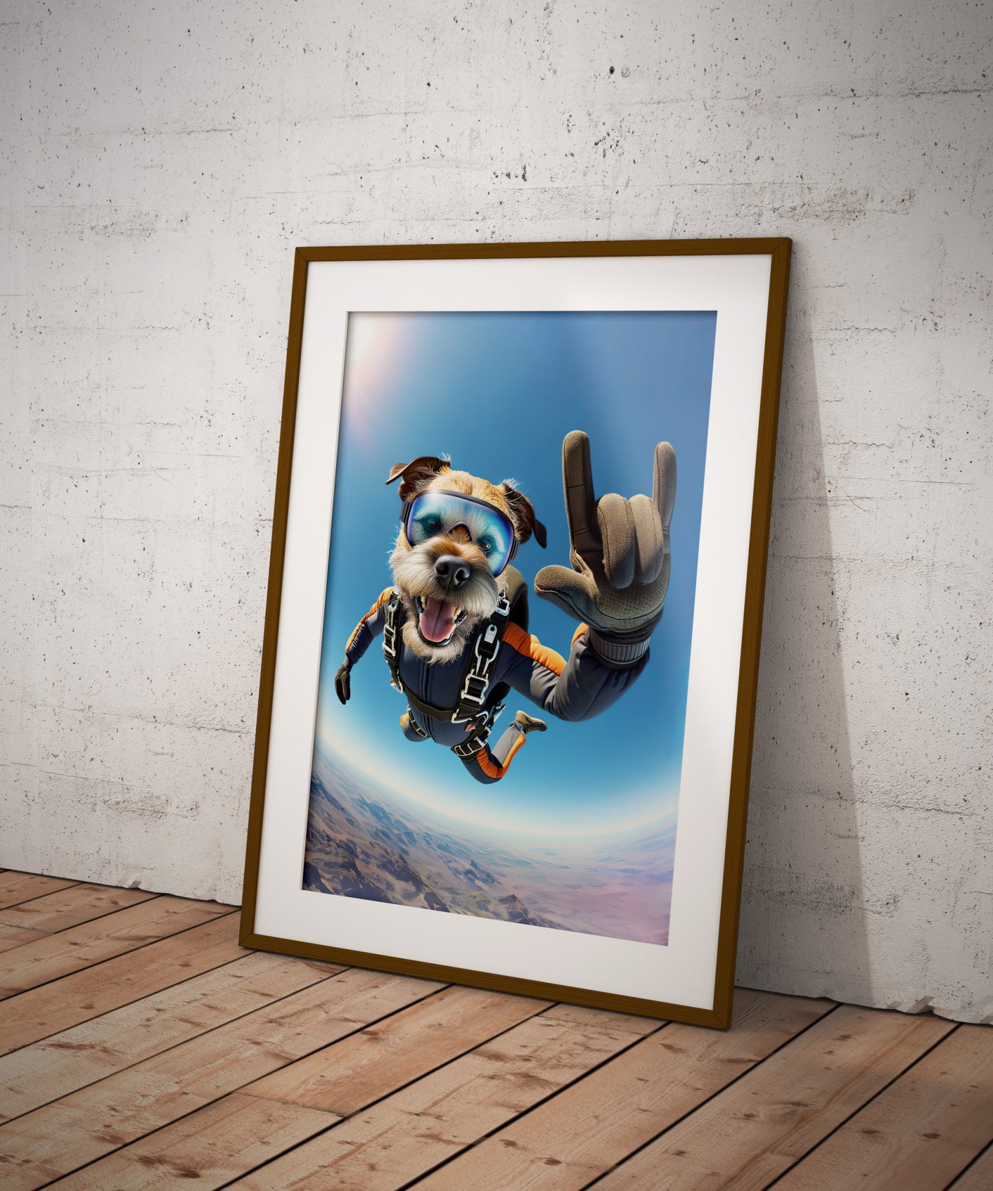 Skydiving Border Terrier Poster | Unique Animal Print Wall Art | Extreme Sport Dog Decor | Perfect Gift for Dog Lovers